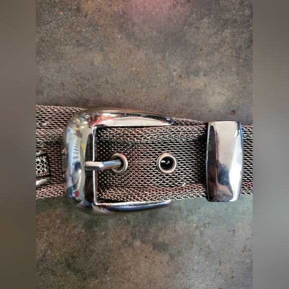 Vintage silver stainless wire mesh belt 32 - Picture 5 of 6